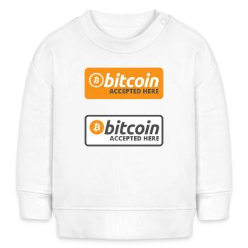 Bitcoin accepté ici - Sticker Pack - Sweat bébé bio Stanley/Stella - blanc - Devant