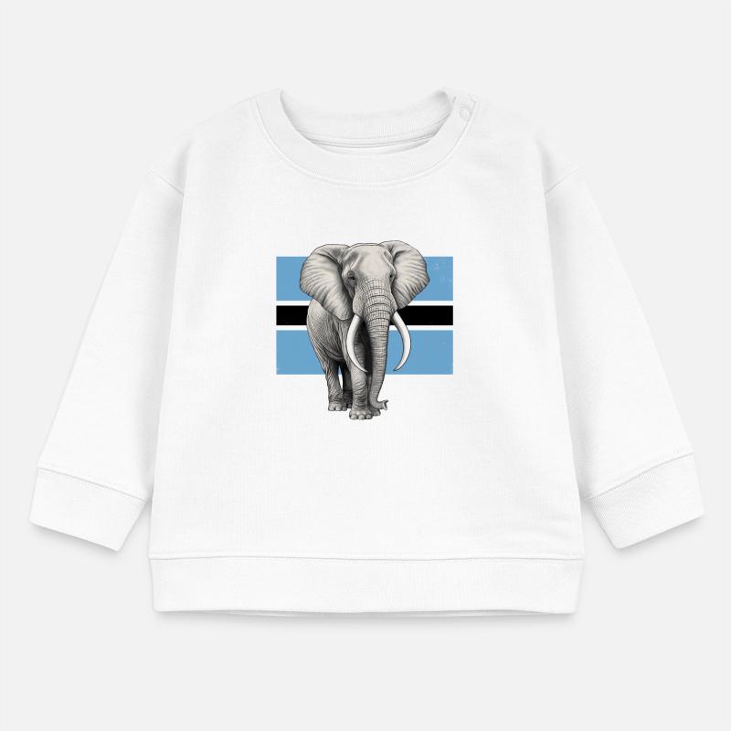 Drapeau éléphant du Botswana Sweat bébé bio Stanley/Stella