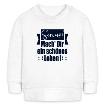 LEBENSWEISHEITEN SPRÜCHE - SERVUS BEGRÜßUNG - Baby Organic Sweatshirt Baby Changer von Stanley/Stella - Weiß - Vorne