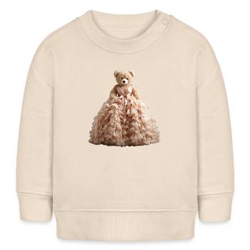 Ours en peluche en robe de mariée - Sweat bébé bio Stanley/Stella - écru doux - Devant