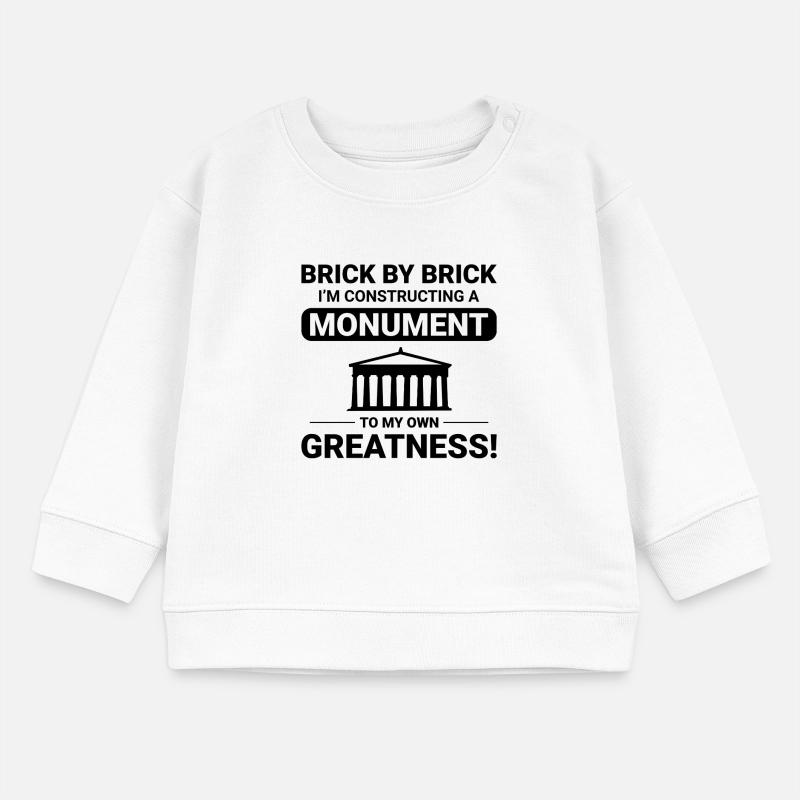 Monumental Brick Mastery: Humorous Bricklayer Baby Sweatshirt by Stanley/Stella