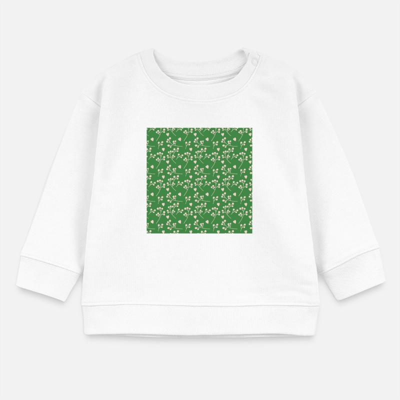 Blume-Blatt-Muster Flower Leaf Pattern Baby Organic Sweatshirt Baby Changer von Stanley/Stella