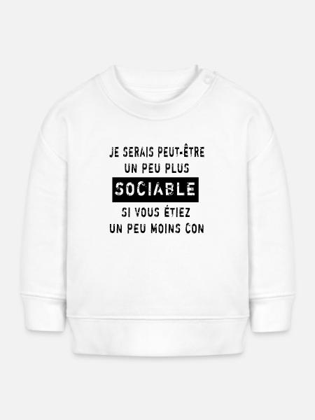 Ich wäre gesellig - Baby Organic Sweatshirt Baby Changer von Stanley/Stella - Weiß