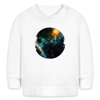 Das Universum ist Faszination und Inspiration - Baby Organic Sweatshirt Baby Changer von Stanley/Stella - Weiß - Vorne