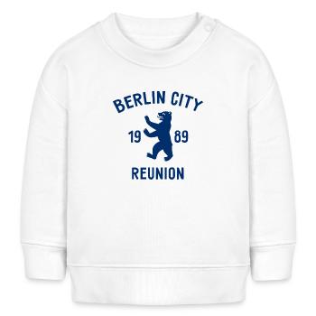 Berlin City - 1989 - Reunion - Berliner Bär - Baby Organic Sweatshirt Baby Changer von Stanley/Stella - Weiß - Vorne