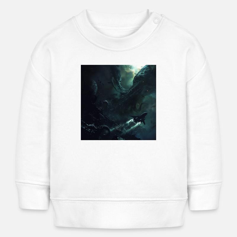 Espace sombre - Sweat bébé bio Stanley/Stella - blanc