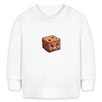 Süßer Brownie Charakter im Cartoon-Stil - Baby Organic Sweatshirt Baby Changer von Stanley/Stella - Weiß - Vorne