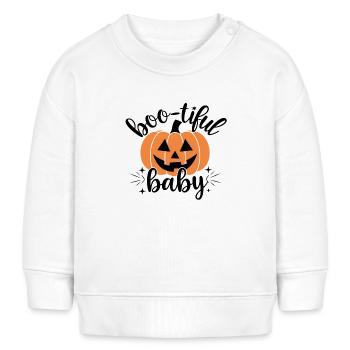 Boo-tiful Bébé Citrouille d’Halloween - Sweat bébé bio Stanley/Stella - blanc - Devant