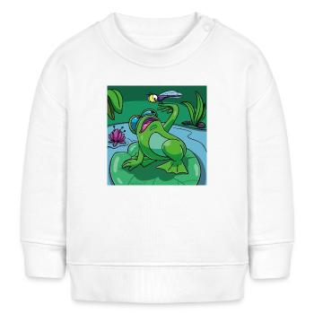T-shirt motif for children & babies: frog & dragonfly - Baby Sweatshirt by Stanley/Stella - white - Front