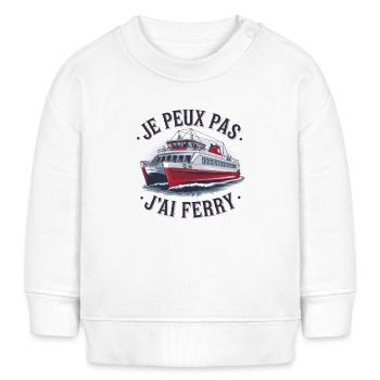 je peux pas j'ai ferry - Sweat bébé bio Stanley/Stella - blanc - Devant