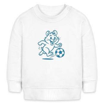 Fussballspielender Tore-Hamster - Baby Organic Sweatshirt Baby Changer von Stanley/Stella - Weiß - Vorne