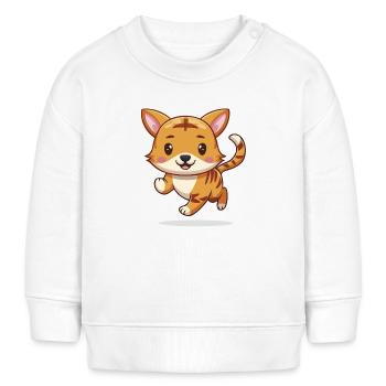Tigerinchen – Der kleine Wildfang! - Baby Organic Sweatshirt Baby Changer von Stanley/Stella - Weiß - Vorne