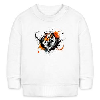 Buntes Aquarell Tiger - Baby Organic Sweatshirt Baby Changer von Stanley/Stella - Weiß - Vorne