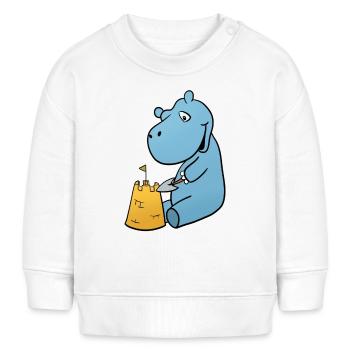 Nilpferd Sandburg - Baby Organic Sweatshirt Baby Changer von Stanley/Stella - Weiß - Vorne