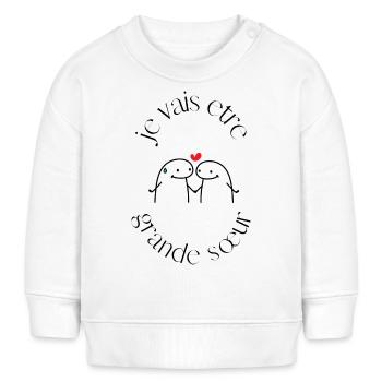Ich werde eine große Schwester sein - Baby Organic Sweatshirt Baby Changer von Stanley/Stella - Weiß - Vorne