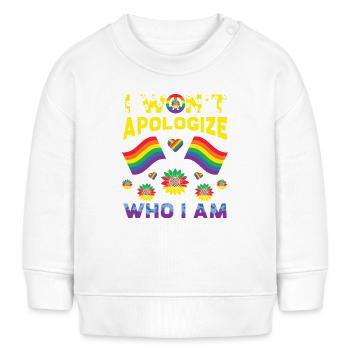 LGBT, Regenbogen, Stolz - Baby Organic Sweatshirt Baby Changer von Stanley/Stella - Weiß - Vorne