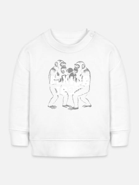 Schimpansen-Boxteam - Baby Organic Sweatshirt Baby Changer von Stanley/Stella - Weiß