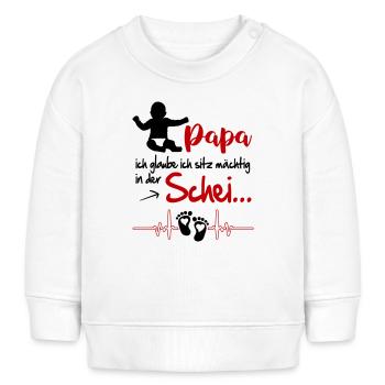 Windel voll Babysprueche Strampler Papa Baby - Baby Organic Sweatshirt Baby Changer von Stanley/Stella - Weiß - Vorne
