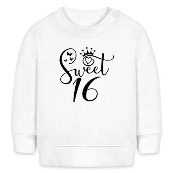 Süßes sechzehn süßes Geschenk zum 16. Geburtstag 16 Jahre alt - Baby Organic Sweatshirt Baby Changer von Stanley/Stella - Weiß - Vorne
