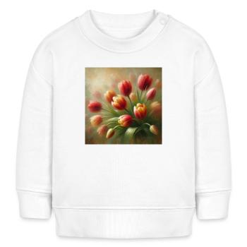 Esthétique Tulipes Fleurs - Sweat bébé bio Stanley/Stella - blanc - Devant