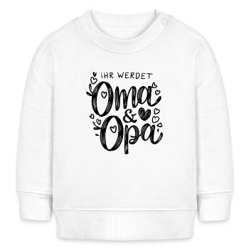 Ihr werdet Oma & Opa - Baby Organic Sweatshirt Baby Changer von Stanley/Stella - Weiß - Vorne