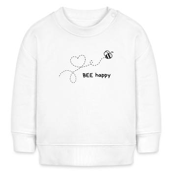 ABEILLE heureuse - Sweat bébé bio Stanley/Stella - blanc - Devant