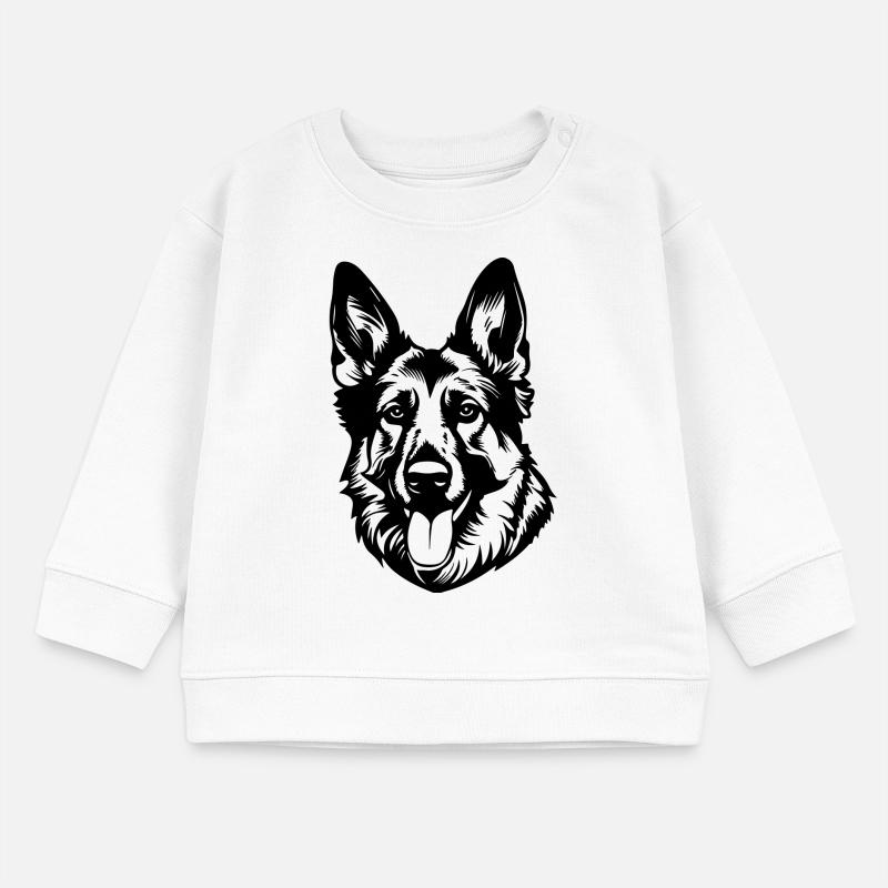 Schäferhund Hund Kopf Baby Organic Sweatshirt Baby Changer von Stanley/Stella