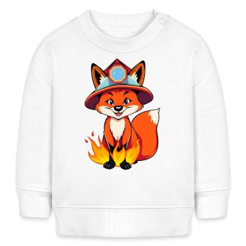 Renard énigmatique au chapeau flamboyant - Sweat bébé bio Stanley/Stella - blanc - Devant