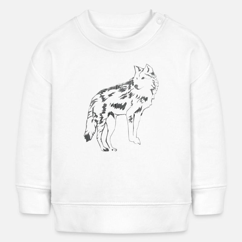Loup - Sweat bébé bio Stanley/Stella - blanc