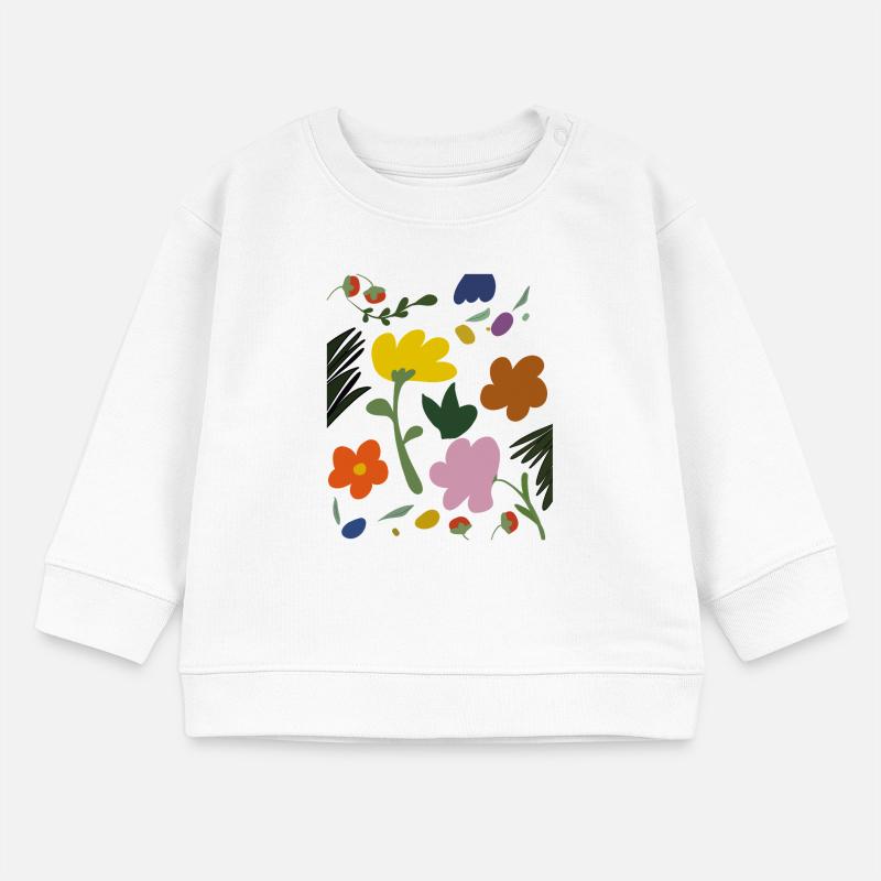 Fleurs abstraites en palette printanière Sweat bébé bio Stanley/Stella