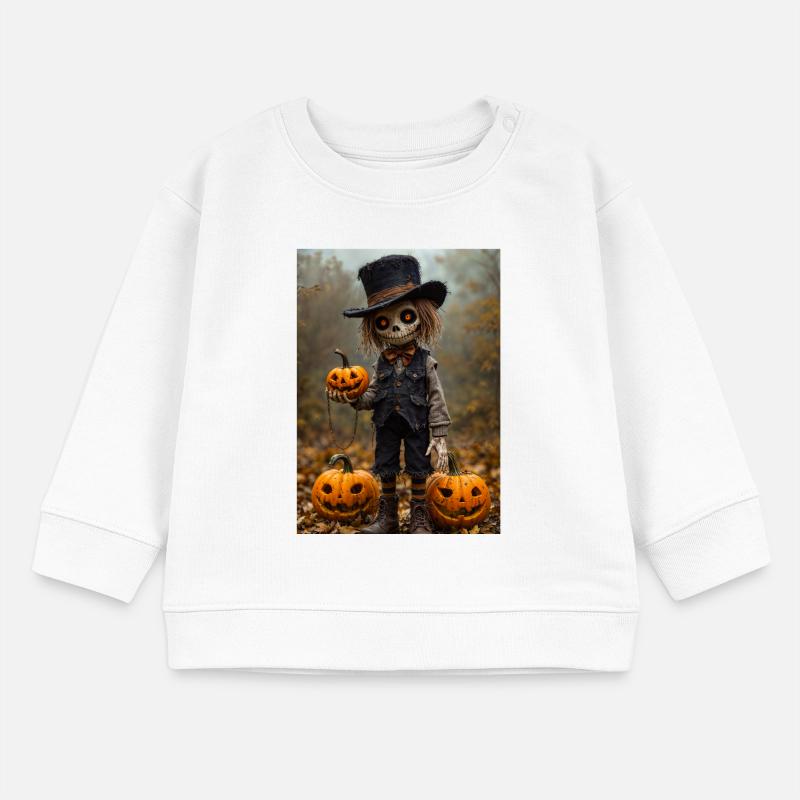 Spukvogelscheuche mit Kürbislaternen Baby Organic Sweatshirt Baby Changer von Stanley/Stella