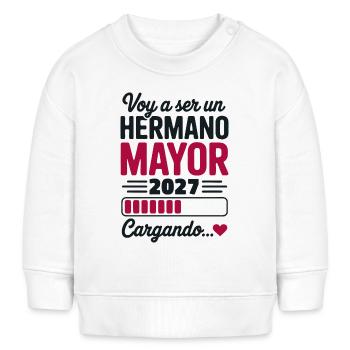Ich werde 2027 großer Bruder. - Baby Organic Sweatshirt Baby Changer von Stanley/Stella - Weiß - Vorne