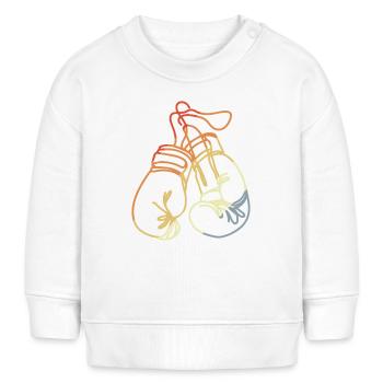 Boxhandschuhe Retro Style - Baby Organic Sweatshirt Baby Changer von Stanley/Stella - Weiß - Vorne