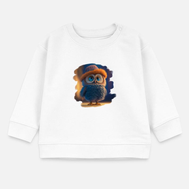 Eule mit Stilvollem Hut Baby Organic Sweatshirt Baby Changer von Stanley/Stella