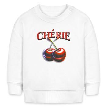 Kirsche Schatz Cherie - Baby Organic Sweatshirt Baby Changer von Stanley/Stella - Weiß - Vorne