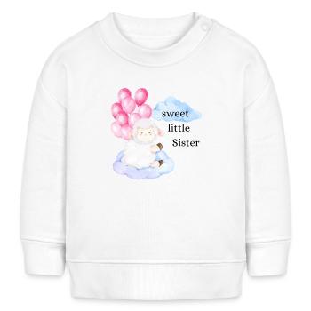 sweet little sister Schaf - Baby Organic Sweatshirt Baby Changer von Stanley/Stella - Weiß - Vorne