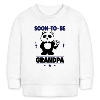Bald Opa – Lustiges Panda-Motiv für werdende Opa - Baby Organic Sweatshirt Baby Changer von Stanley/Stella - Weiß - Vorne