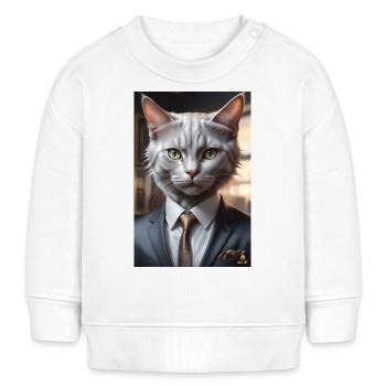 ANIMAUX DE TRAVAIL - Chat d’affaires - Sweat bébé bio Stanley/Stella - blanc - Devant