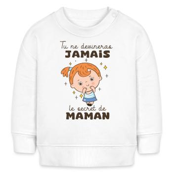 annonce grossesse enceinte secret de maman - Sweat bébé bio Stanley/Stella - blanc - Devant