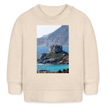 Vue panoramique de l’île de Kastri près de la ville de Kampos - Sweat bébé bio Stanley/Stella - écru doux - Devant