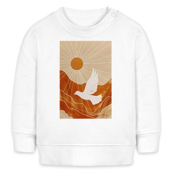 Boho Dove Wandkunst, Digitaler Download, Modernes - Baby Organic Sweatshirt Baby Changer von Stanley/Stella - Weiß - Vorne