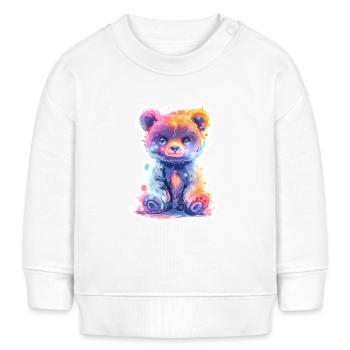 Lustiger Neon Baer - Baby Organic Sweatshirt Baby Changer von Stanley/Stella - Weiß - Vorne