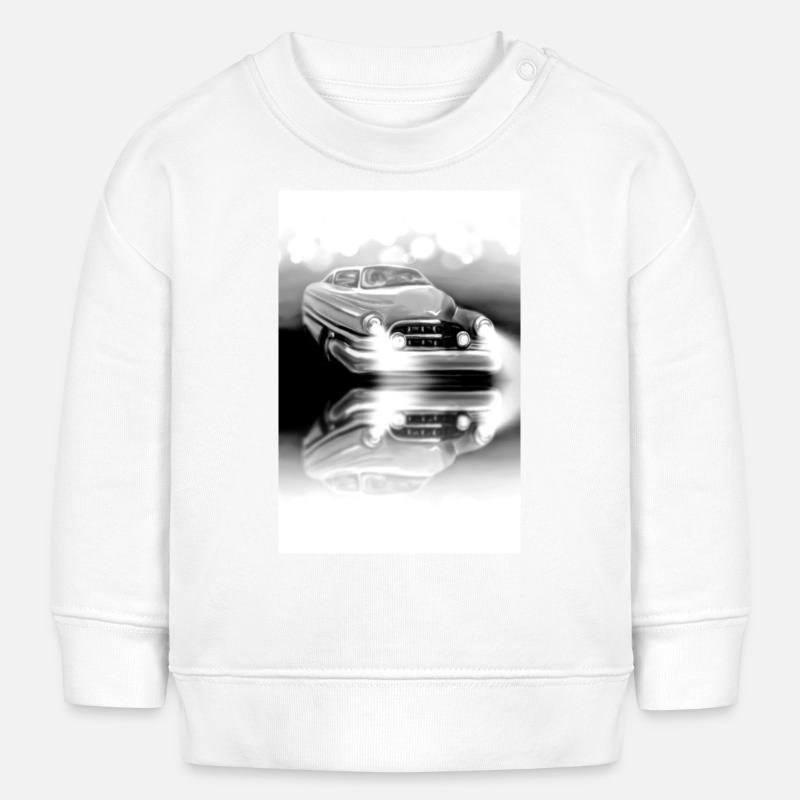 Noir Blanc Voiture Classique - Sweat bébé bio Stanley/Stella - blanc