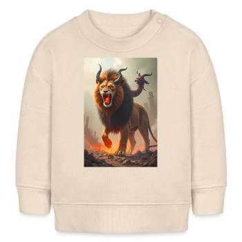 Chimera, three-headed monster, lion breathing fire - Baby Sweatshirt by Stanley/Stella - soft Ecru - Front