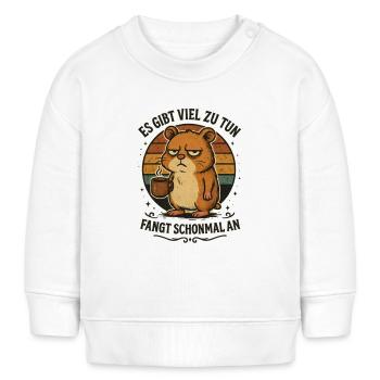 Lustiger Hamster Kaffee schlechte Laune - Baby Organic Sweatshirt Baby Changer von Stanley/Stella - Weiß - Vorne