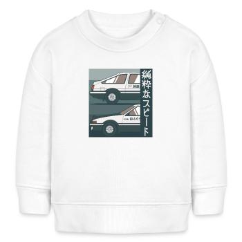Reine Geschwindigkeit Retroauto - Baby Organic Sweatshirt Baby Changer von Stanley/Stella - Weiß - Vorne