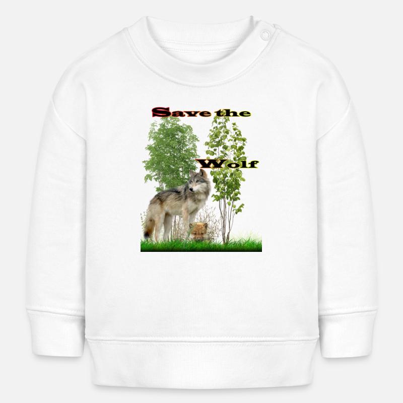 wolf 2 - Baby Sweatshirt by Stanley/Stella - white