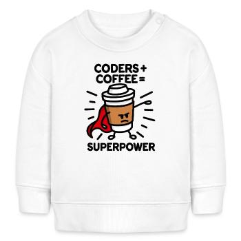 Coders + coffee = superpower (superhero) light - Sweat bébé bio Stanley/Stella - blanc - Devant