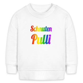 Schnutenpulli in Regenbogen Farben - Baby Organic Sweatshirt Baby Changer von Stanley/Stella - Weiß - Vorne