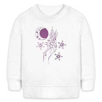Hexe Hand Zauberkraft Mystisch amethyst lila - Baby Organic Sweatshirt Baby Changer von Stanley/Stella - Weiß - Vorne